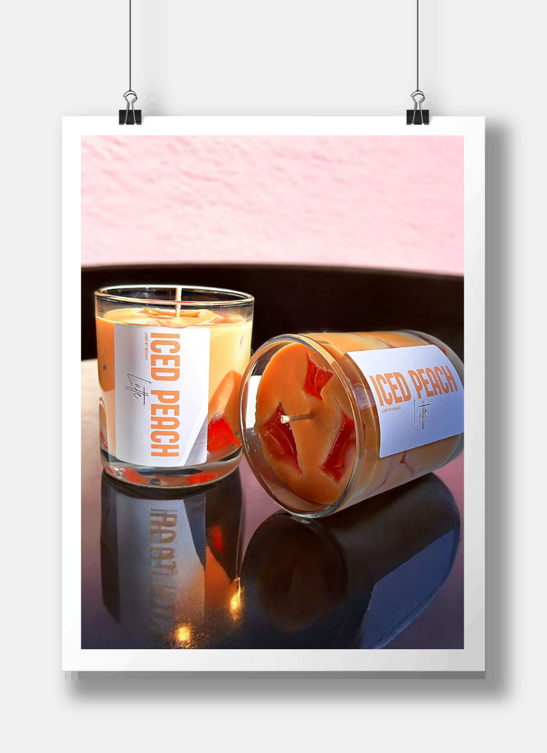 Giftset - Iced Peach Latte 2 stuks - Geurkaars