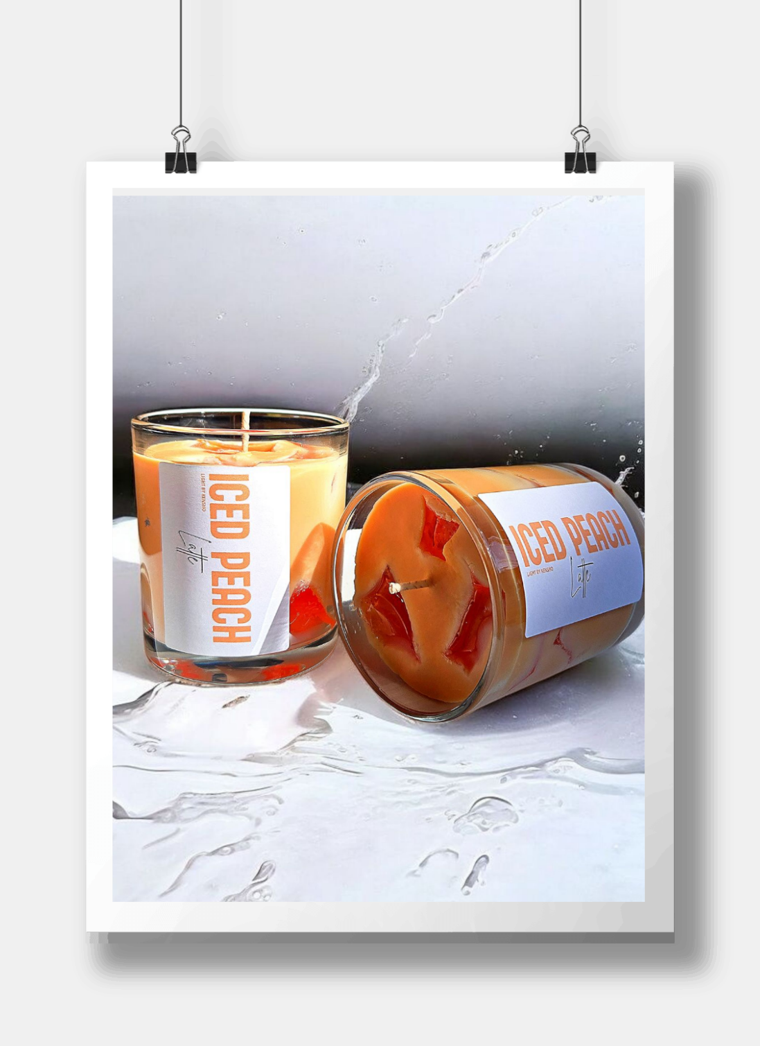 Giftset - Iced Peach Latte 2 stuks - Geurkaars