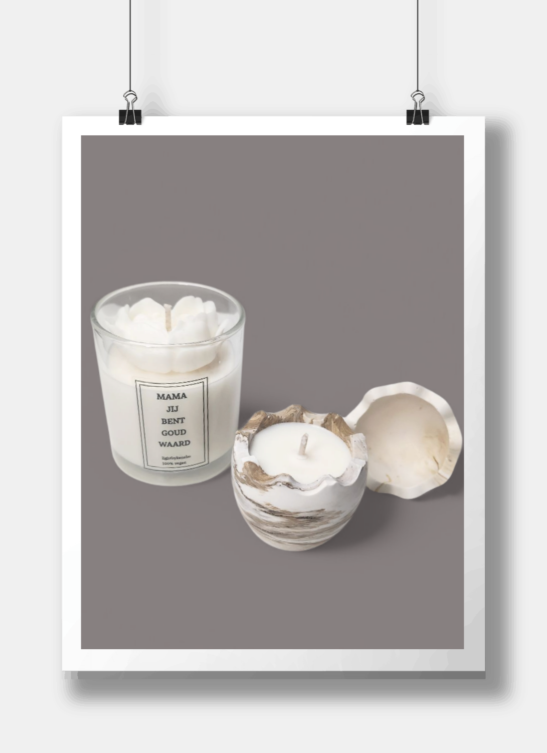 Giftset - Mama jij bent goud waard - Jesmonite ei