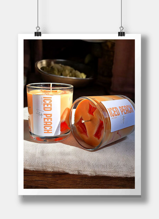 Giftset - Iced Peach Latte 2 stuks - Geurkaars